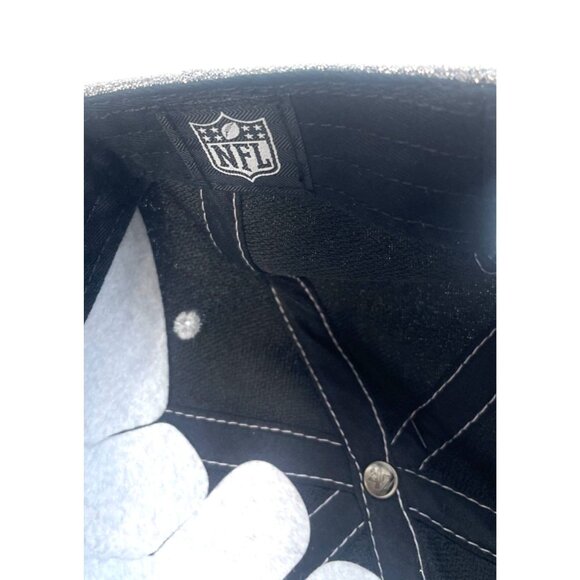 Las Vegas Raiders Womens 47 Clean Up Adjustable Silver Hat NWT Black Logo - Picture 7 of 11